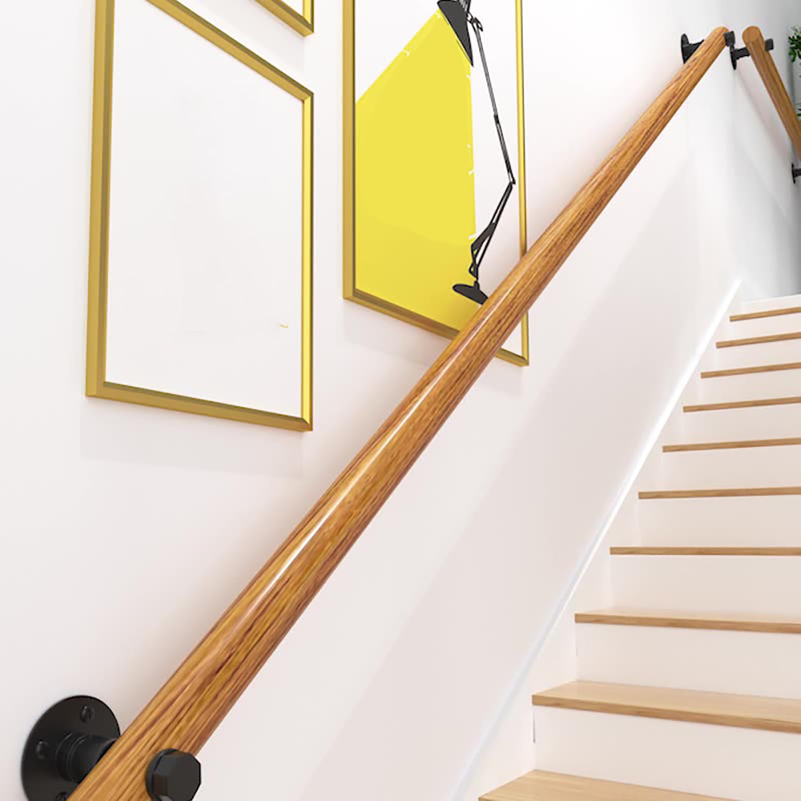 Rambarde d'escalier en bois 1m avec barre de support pour couloir intérieur