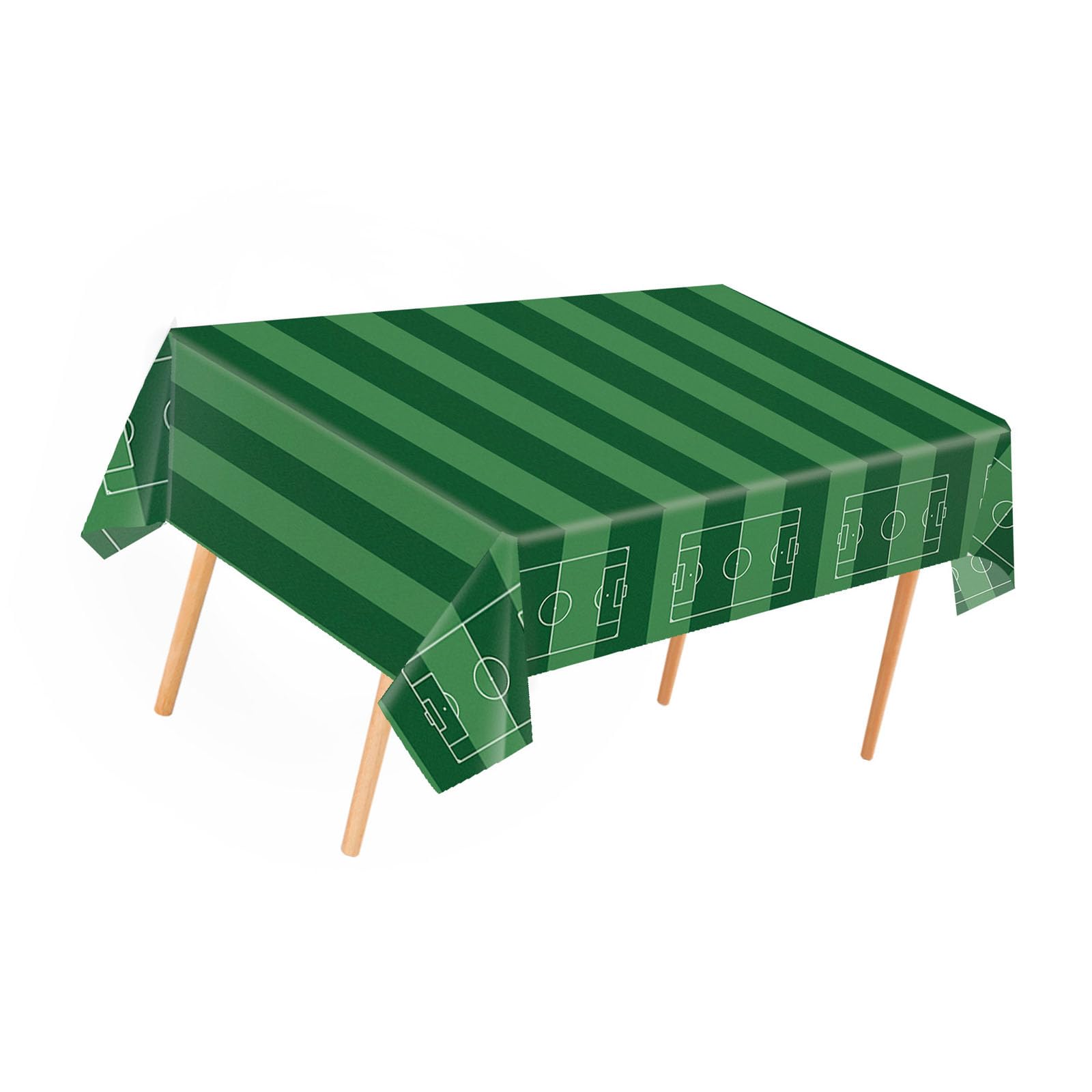 Msioytog 6-Piece Soccer Table Covers with Field Design for Parties PEVA Plastics Football Tablecloth