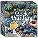 Metallic Rock Painting Box Set - DIY for Adults - Rocks, Brush, Paint Included - Mandala Stone Artist - Create Artwork at Home - Arts and Craft - Adult Hobbies