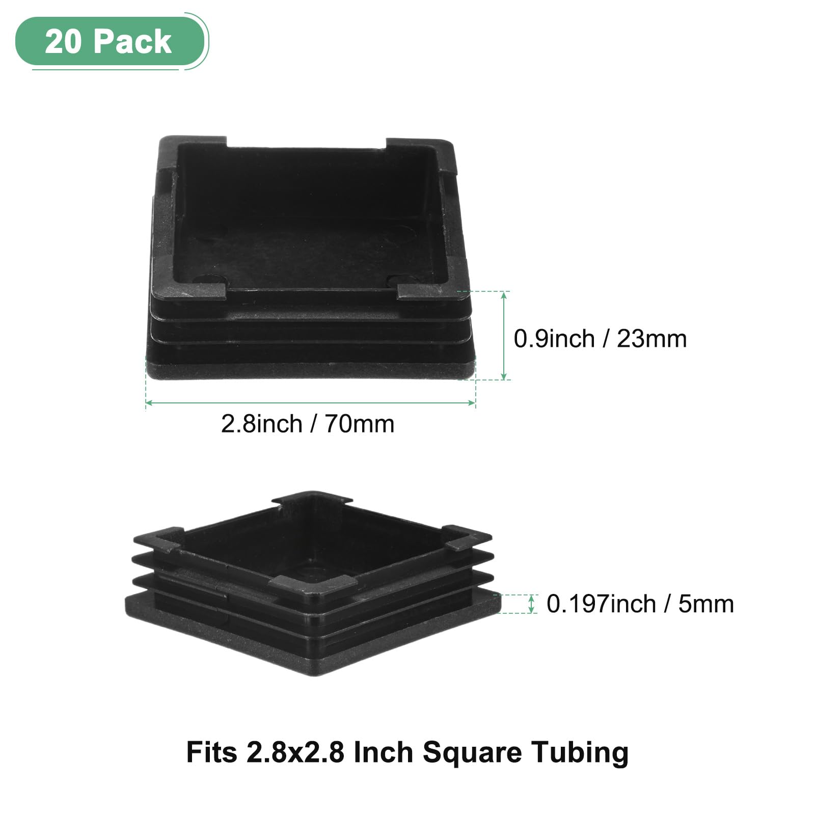 M METERXITY 20-Pack Square Tubing End Caps - Image 3