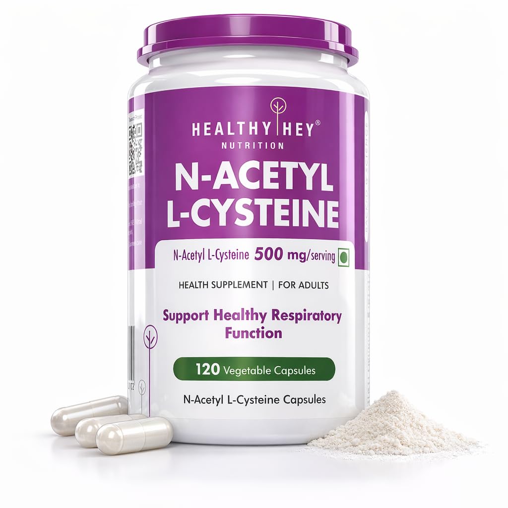 Healthyhey Nutrition N-Acetyl L-Cysteine (NAC) - Non-GMO - Gluten Free - 500mg - 120 Veg. Capsules
