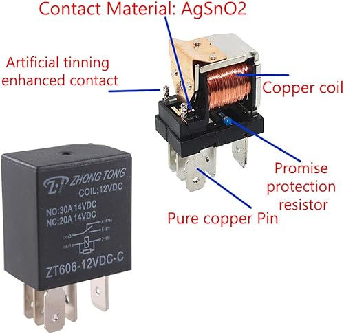 Miniatura 4 de Enchufe para relé de auto, de E Support, de 12 V, 30 A, 40 A, 60A, 80A SPST y SPDT