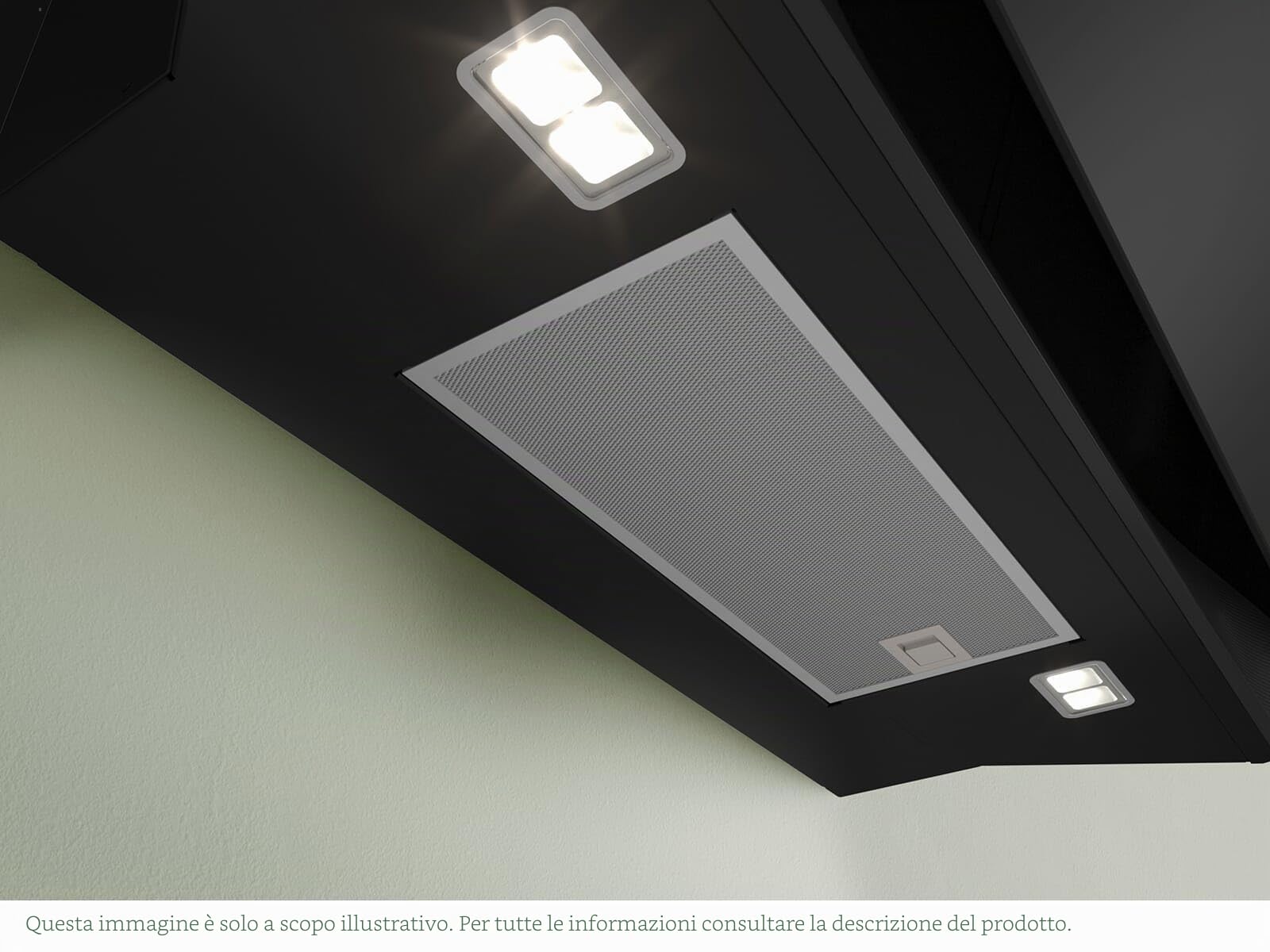 Bosch DWK91LT60, serie 8, cappa aspirante intelligente, 90 cm, vetro trasparente nero stampato, estremamente silenzioso, made in Germany, controllo su piano cottura, temperatura colore regolabile,