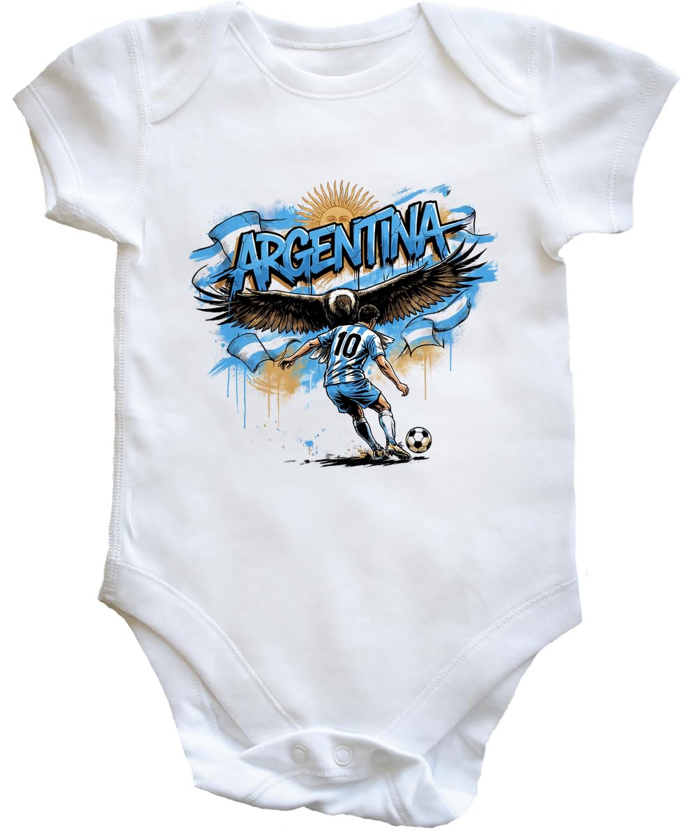 Hippowarehouse Argentina Football Fan Number 10 Legend Supporter South America baby vest bodysuit (short sleeve) boys girls