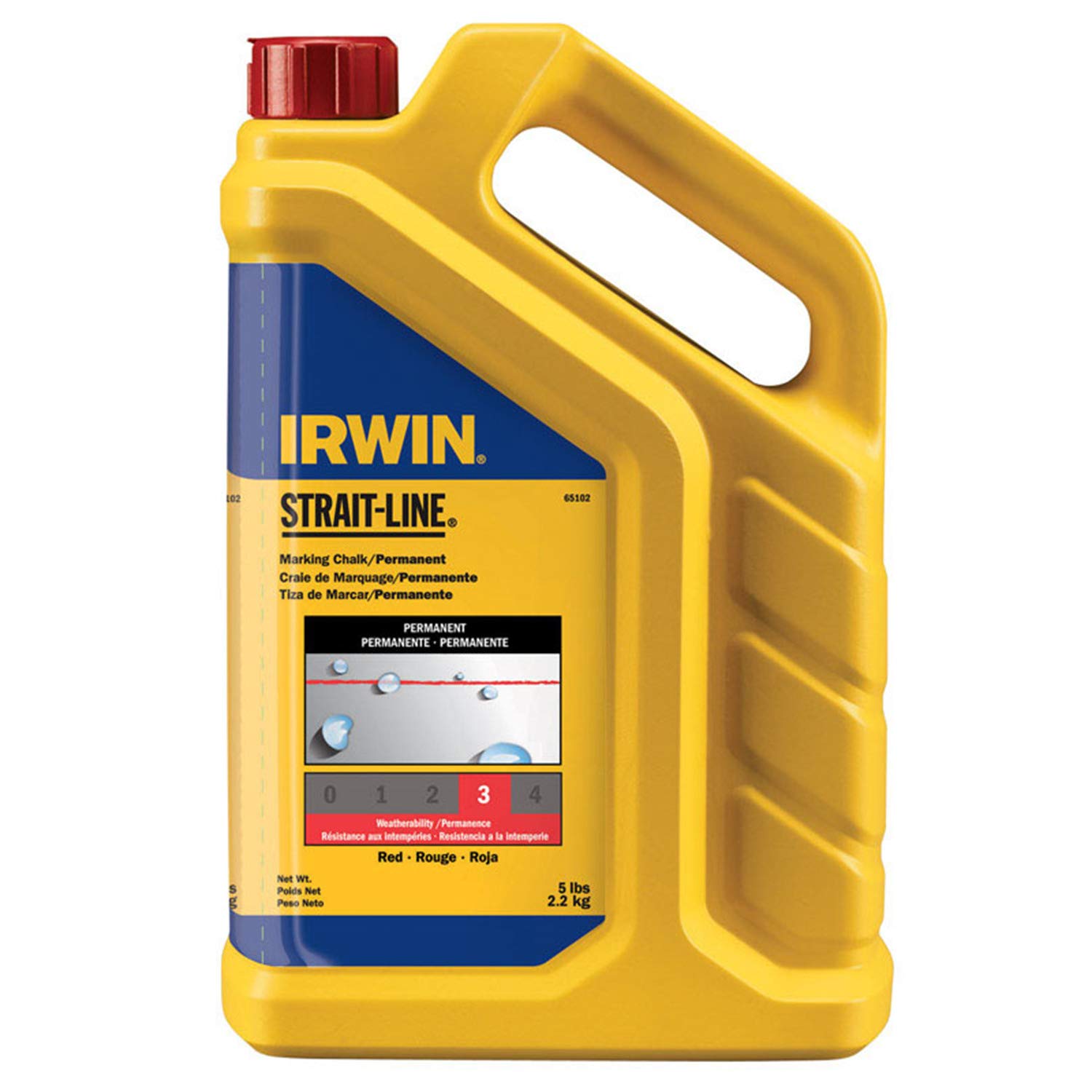 Irwin Tools IRWIN STRAIT-LINE Marking Chalk, Standard, Red, 5 lbs (65102)