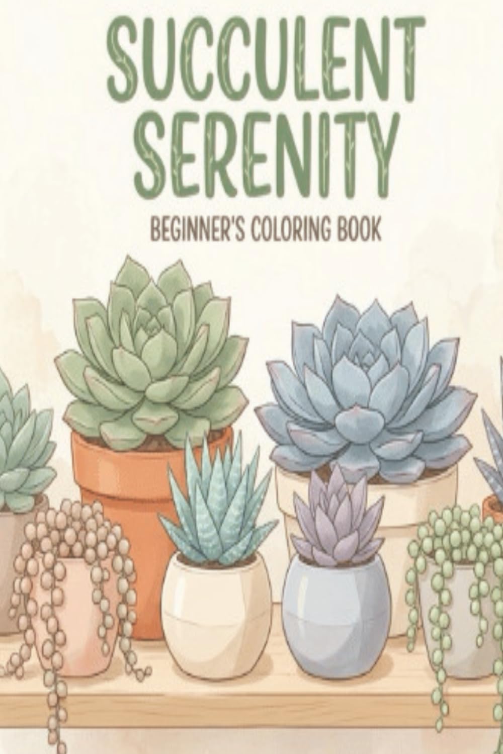 Succulent Serenity: Simple Succulents Coloring Book | Easy Botanical Designs for Relaxation | 6 x 9 Inches, 30 Pages | Beginner Friendly | Perfect Gift for Plant Lovers