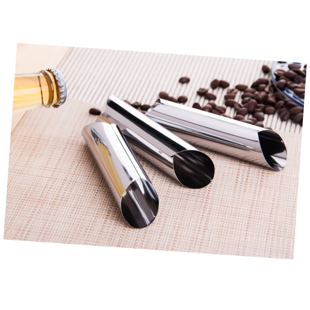 Garneck 3pc Stainless Steel Mini Cannoli Molds Cylindrical Shaped Connoli Forms for Baking Pastry Decorations