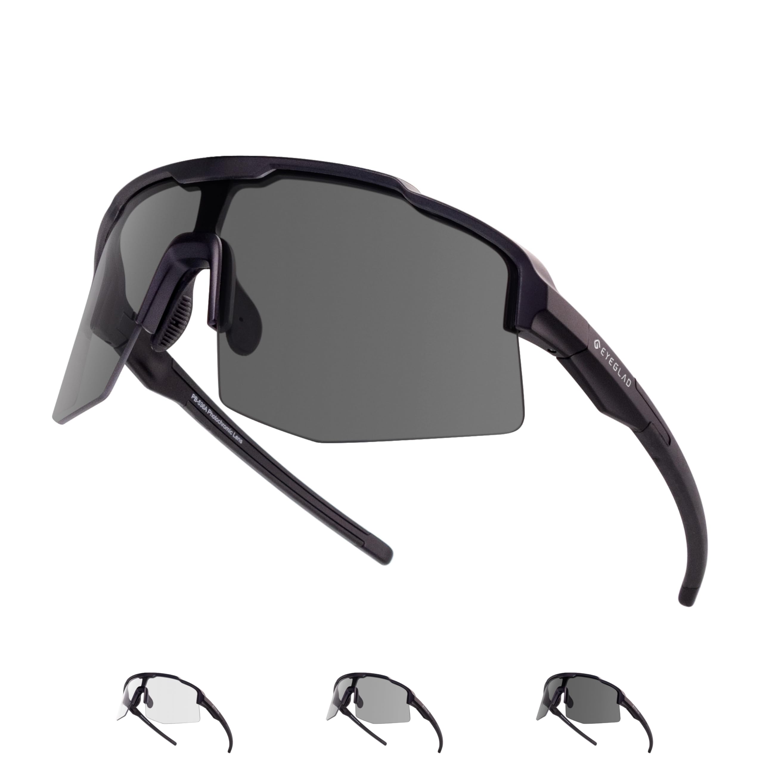 MOTIONVIEW Photochrom Sport Sonnenbrille aus Biobasiertem Material UV400 für Damen und Herren Radfahren Laufen Outdoor Baseball Softball