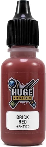 Pintura acrílica, color rojo ladrillo, modelo de pintura a escala en miniatura, color de modelado - Botella cuentagotas de 0.6 fl oz