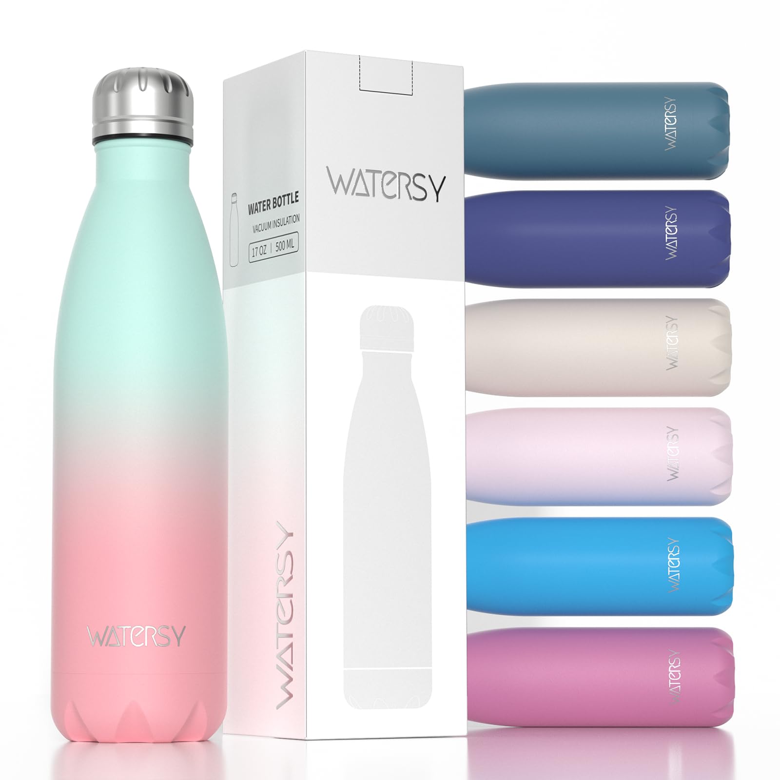 WATERSY Stainless Steel water bottles,17oz/500ml Insulated Water Bottle