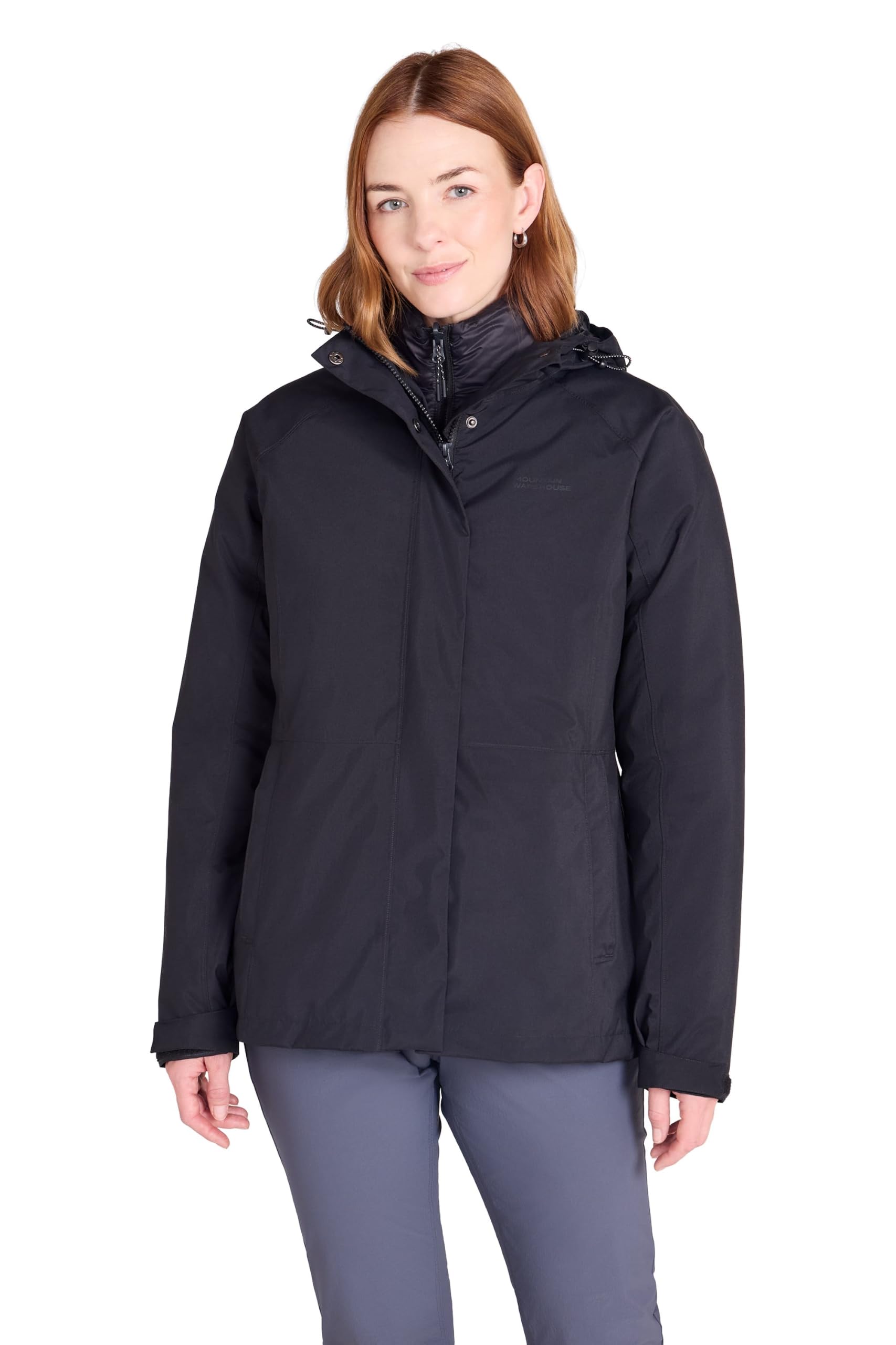 Mountain Warehouse Alaskan Womens 3 in 1 Short Jacket Jet Black 16