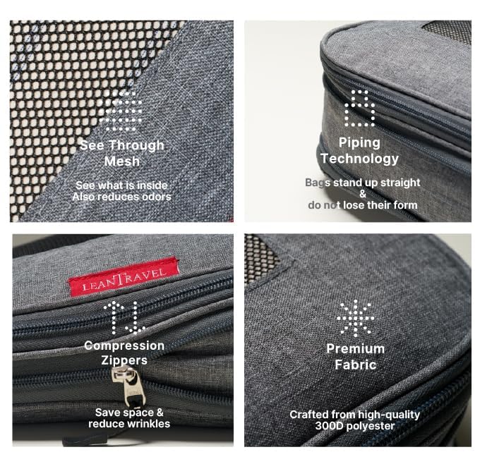 Amazon.co.jp: LeanTravel 圧縮パッキングキューブ 荷物オーガナイザー