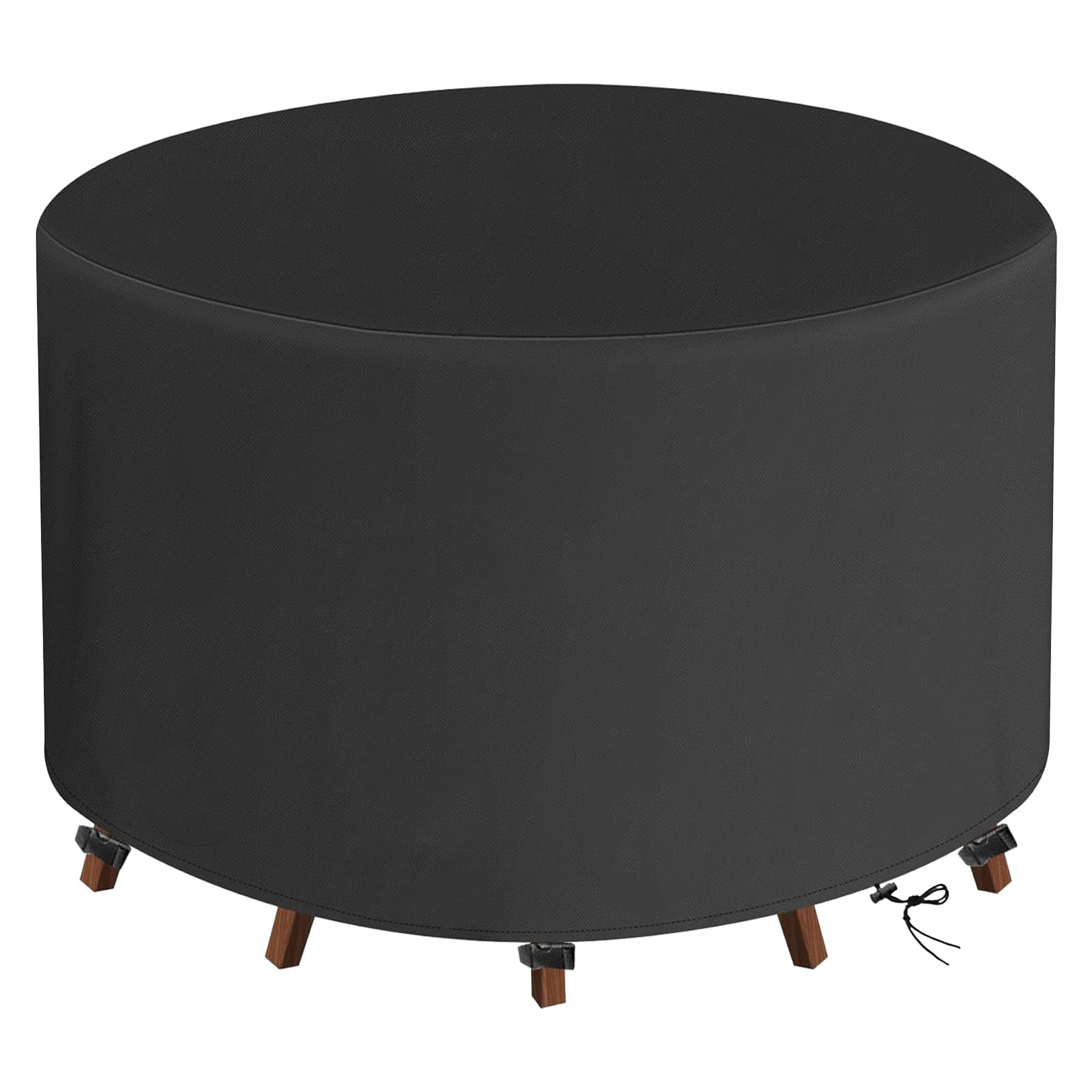 Funda Mesa Jardín Redonda Funda Protectora para Muebles Impermeable Redondo Resistente al Viento Anti-UV 600D Exterior Protección Cubierta de Muebles de Mesas Redonda 70x40cm