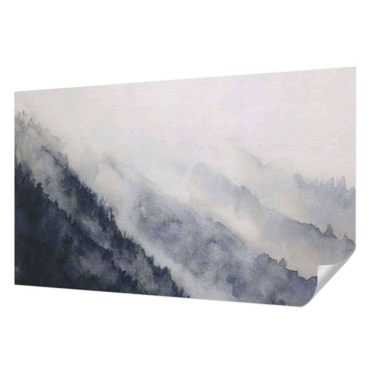 Papier peint autocollant brouillard de montagne pour une chambre parentale cocooning