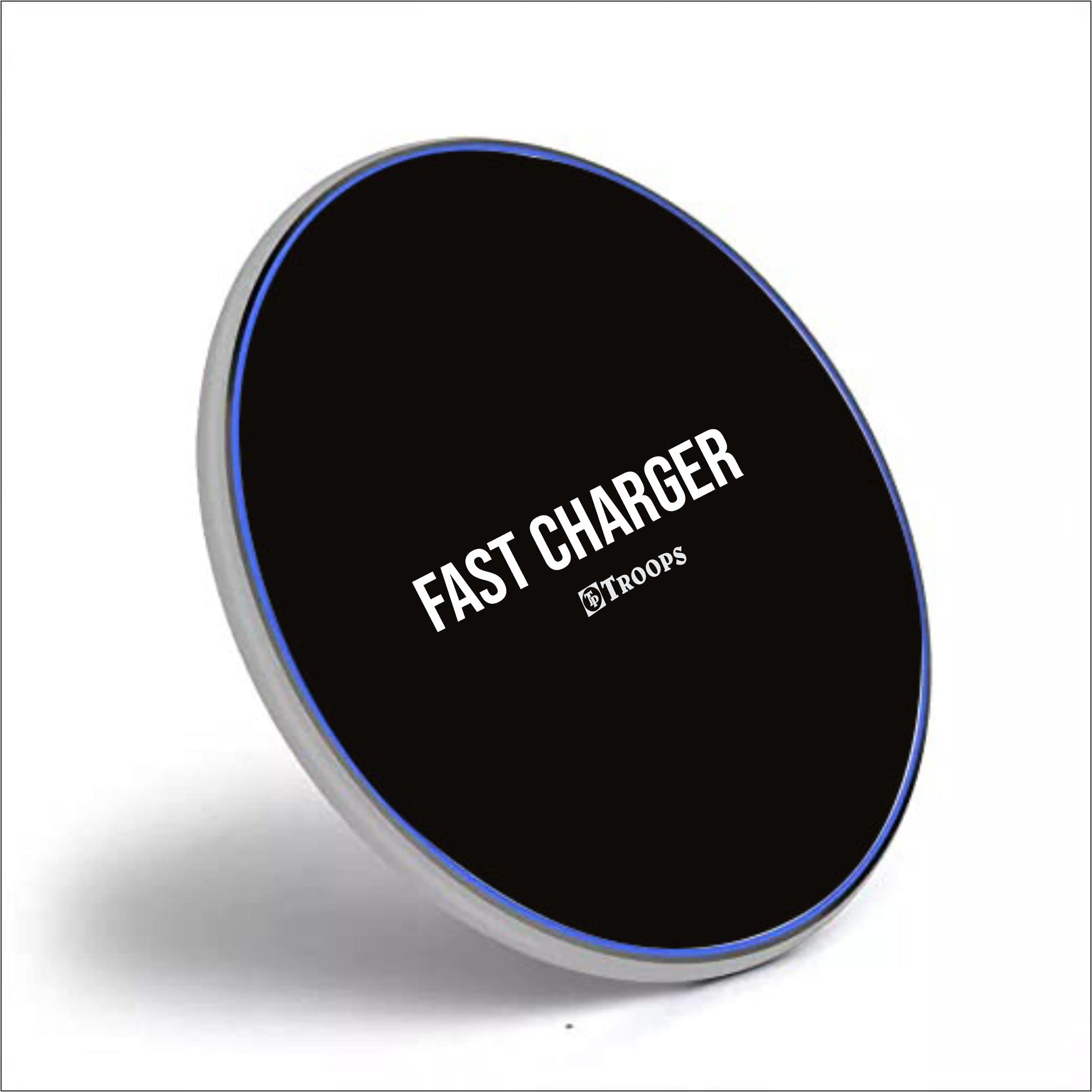TP TROOPS 3.0A Wireless Charging PAD (Metal) 100 Magnetic Wireless Charger | 20W Fast Charging Compatible with iPhone 14/13/12 Series 2/3/Pro & All Qi-Enabled Devices-Black