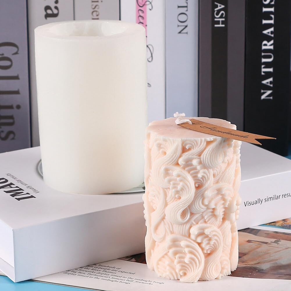 Molde de Silicona Flores Columnas Velas Moldes para Jabón Hecho a Mano Velas Fragantes Yeso Artesanía Adornos