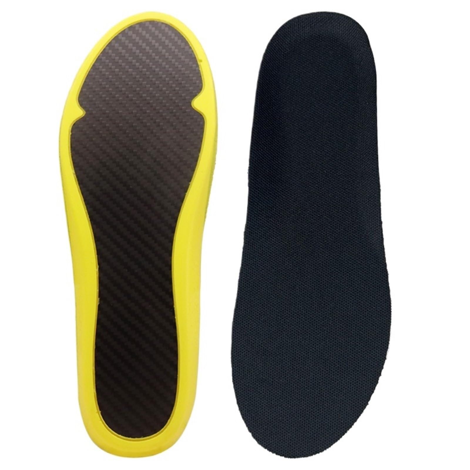 Plantillas deportivas de fibra de carbono con soporte de arco de alta elasticidad que absorben los golpes (amarillo, 46)