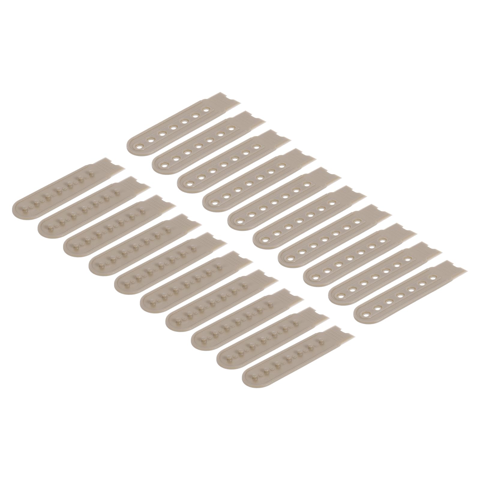 sourcing map 20 Pairs Snapback Strap Cover, 7 Holes Plastic Adjustable Hat Snap Buckle Replacement for Caps Repairing (Khaki)