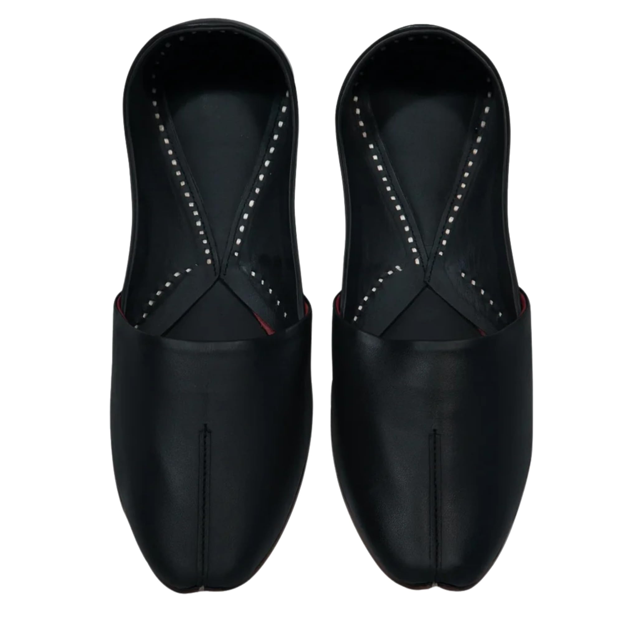 Z Leather Jutti for Men | Classic Ethnic Footwear | Slip-On Traditional Mojari | Lightweight Comfortable Design | Festive Black-image-6