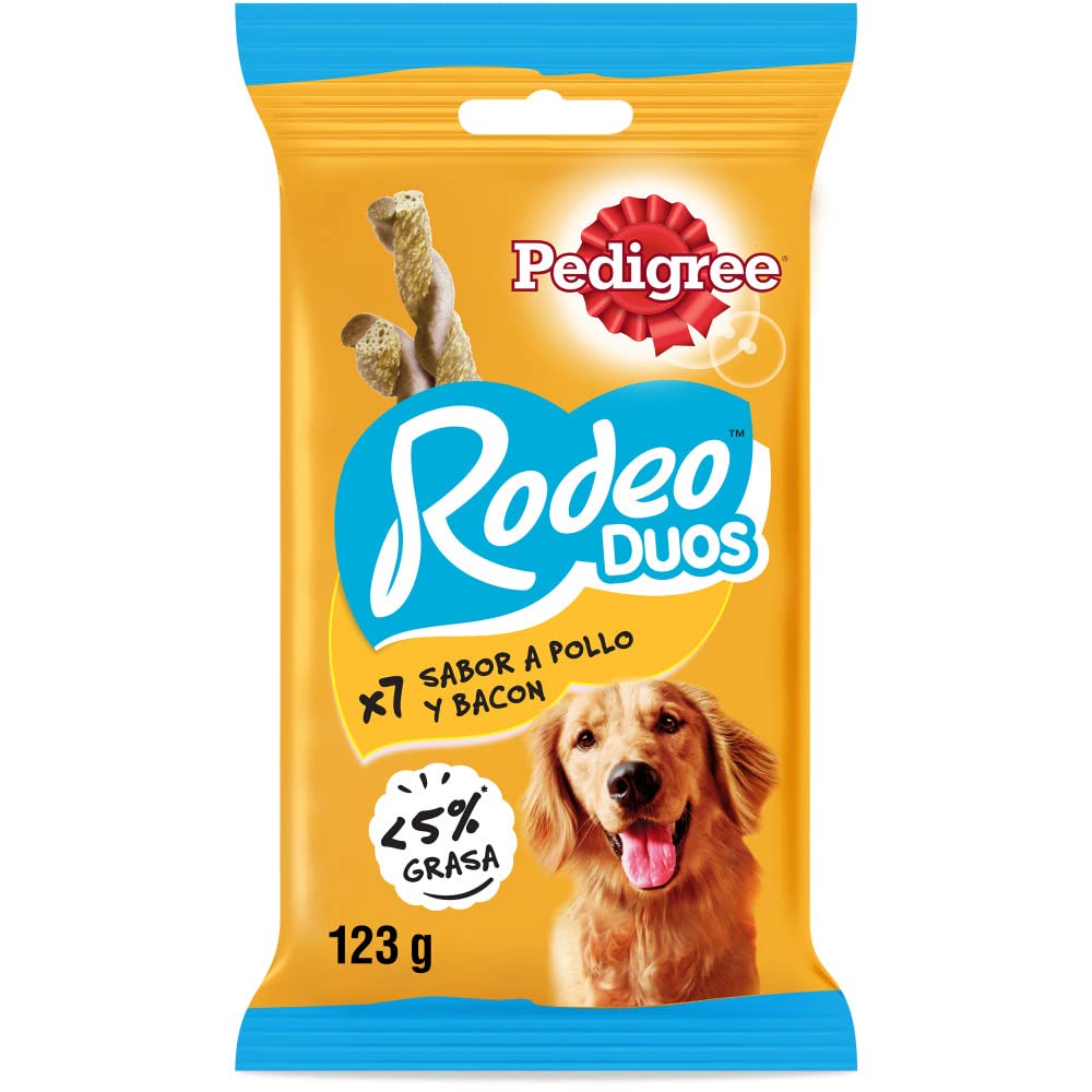 Pedigree Rodeo Duos Snack en lanières pour chiens saveur poulet et bacon (lot de 10 x 123 g)