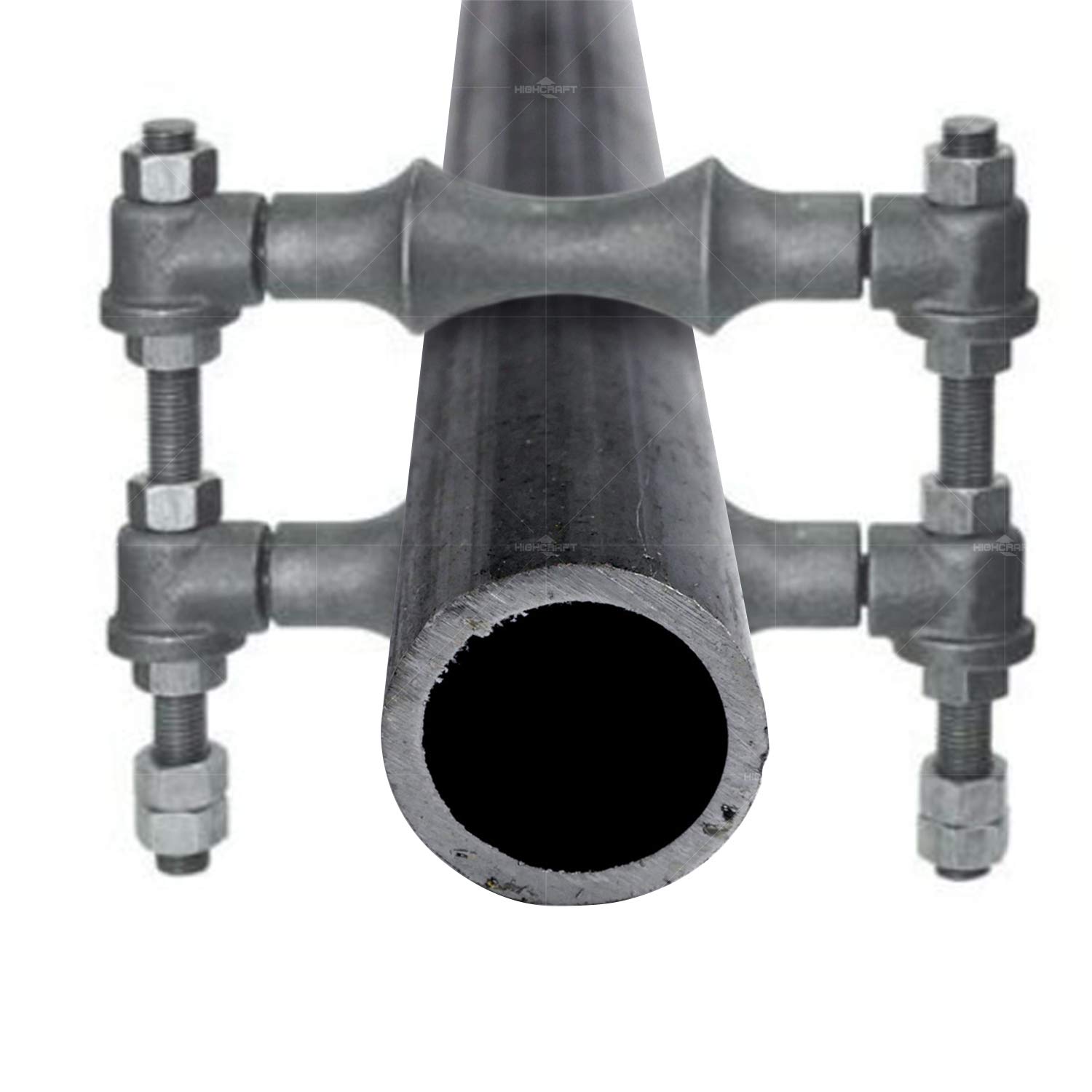 Highcraft ISTB-IE10-5 - Rullo per tubi a doppia asta con presa in acciaio zincato a caldo, 10 ", confezione da 5, colore: Cromo
