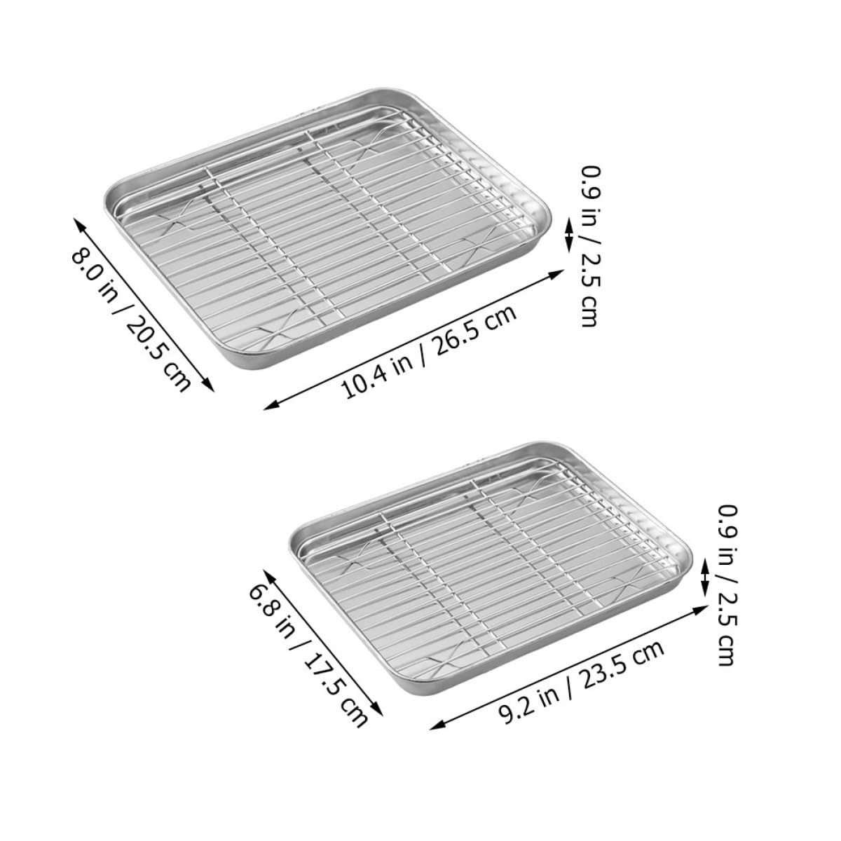 Ciieeo Bandejas para Hornear Resistentes y Versátiles con Rejilla para Enfriar Juego de 2 de Acero Inoxidable Ideales para Horno y Repostería