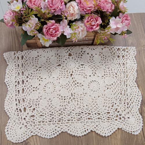 Phantomon PTM-RCT-4050BG Lace Doilies Handmade Crochet Placemats Cotton Doilies Cloth Lace thumb #2