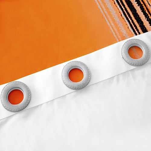 Miniatura 5 de Cortinas naranjas y negras para dormitorio, sala de estar (2 paneles, 42 x 63 pulgadas), arte moderno, 30% a 50% cortinas opacas para niños y