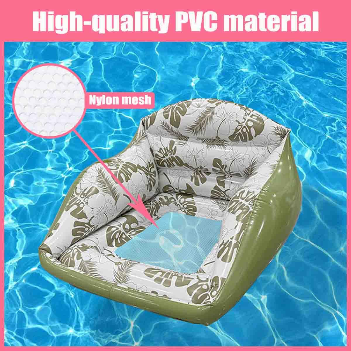 Sedia Gonfiabile 3 In 1 Per Piscina,Sedie Da Piscina Con Sedile In Rete,Portabicchiere E Pompa Ad Aria,Sedia Galleggiante Multiuso Con Schienale,Amaca D'Acqua Per Per Lago,Spiaggia,Feste