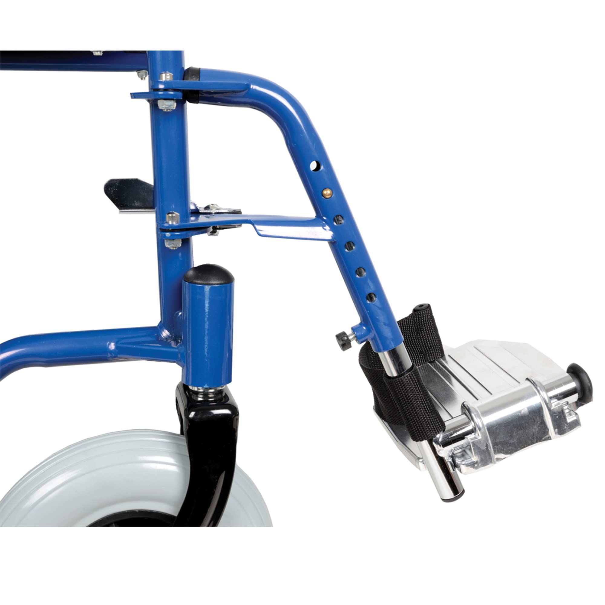 Gima - Silla de ruedas Essex, asiento de tela negra, marco de acero y frenos de bloqueo en ruedas traseras, 46 cm, 43261