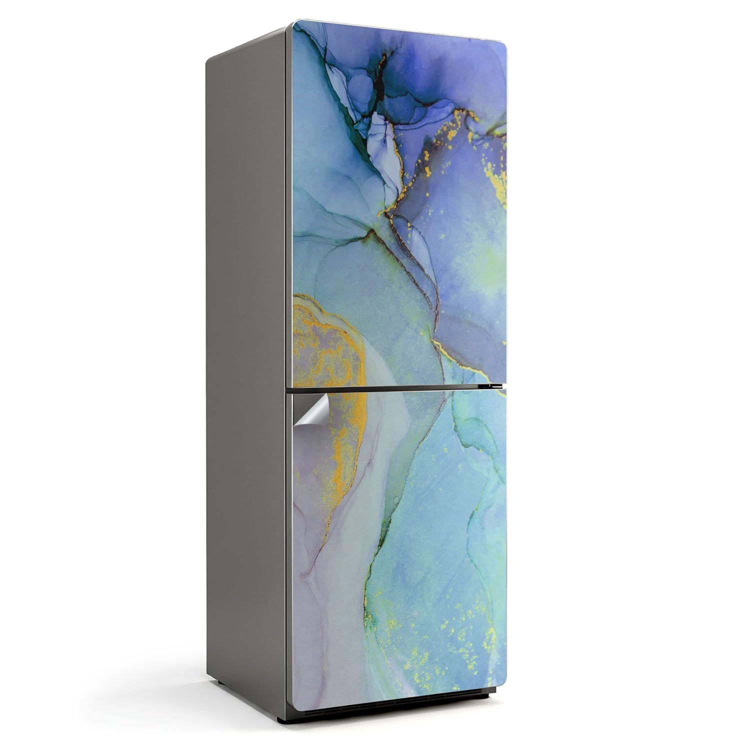 Sticker frigo 70x190 cm motif fluide abstrait auto-adhésif cuisine