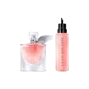 Lancome La Vie Est Belle Eau de Parfum Refillable Duo - Floral & Sweet Womens Perfume Set Including 1.7 Fl Oz & Refill 3.4 Fl Oz