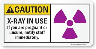 SmartSign "Caution - X-Ray in Use If You are Pregnant Or Unsure, Notify Staff Immediately" Label | 5" x 10" Laminated Vinyl, Made in USA