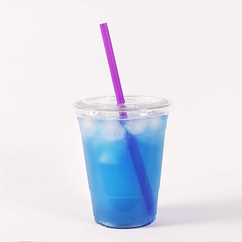 Miniatura 2 de Karat C9072 Pajitas gigantes de 7.75 pulgadas (0.315in de diámetro), envueltas en poliéster, corte diagonal, morado sólido (caja de 5000)