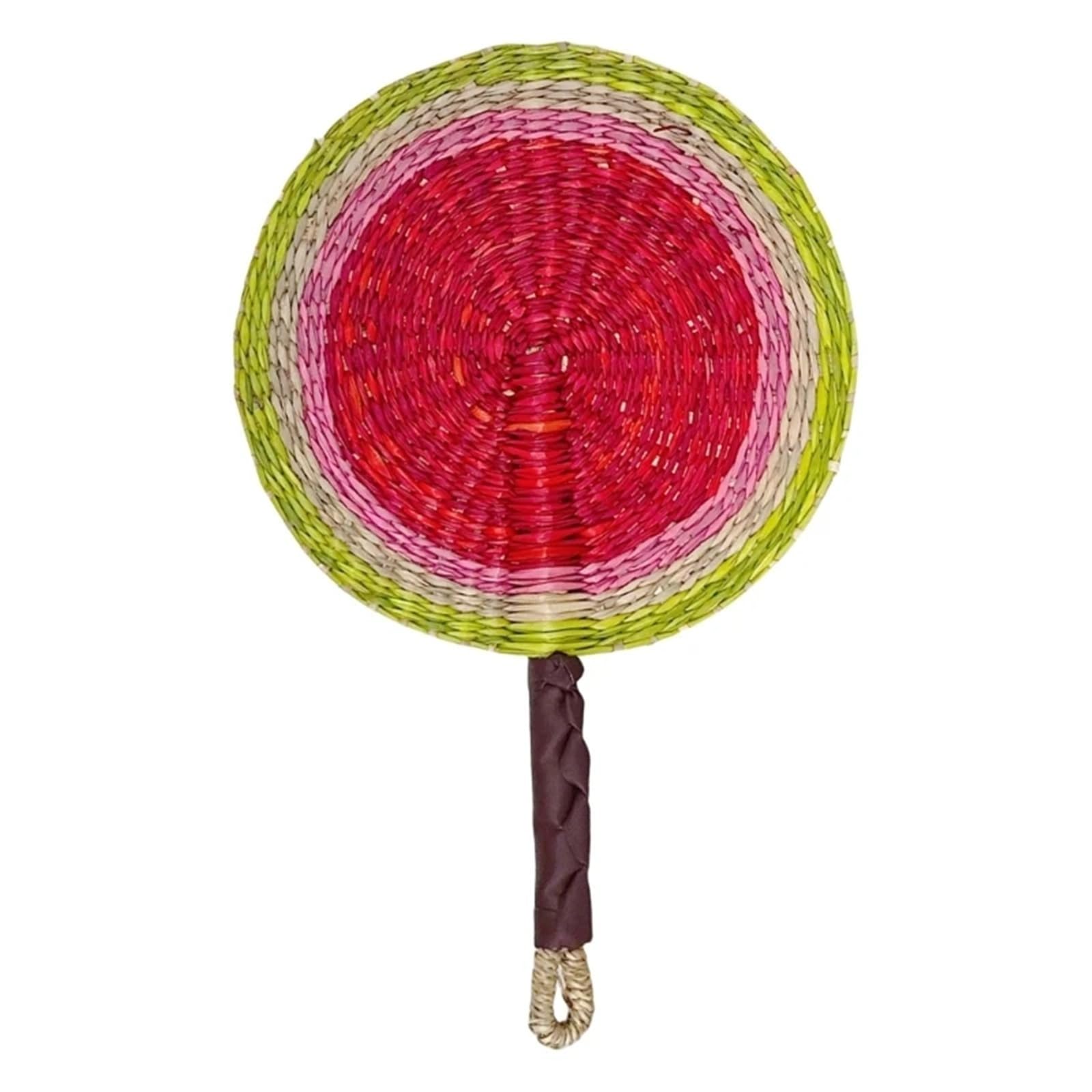 WJLYDM Woven Straw Fan Summer Cooling Grass Handwoven Handmade Hanging Decorations For Bedroom Wedding(Color03)