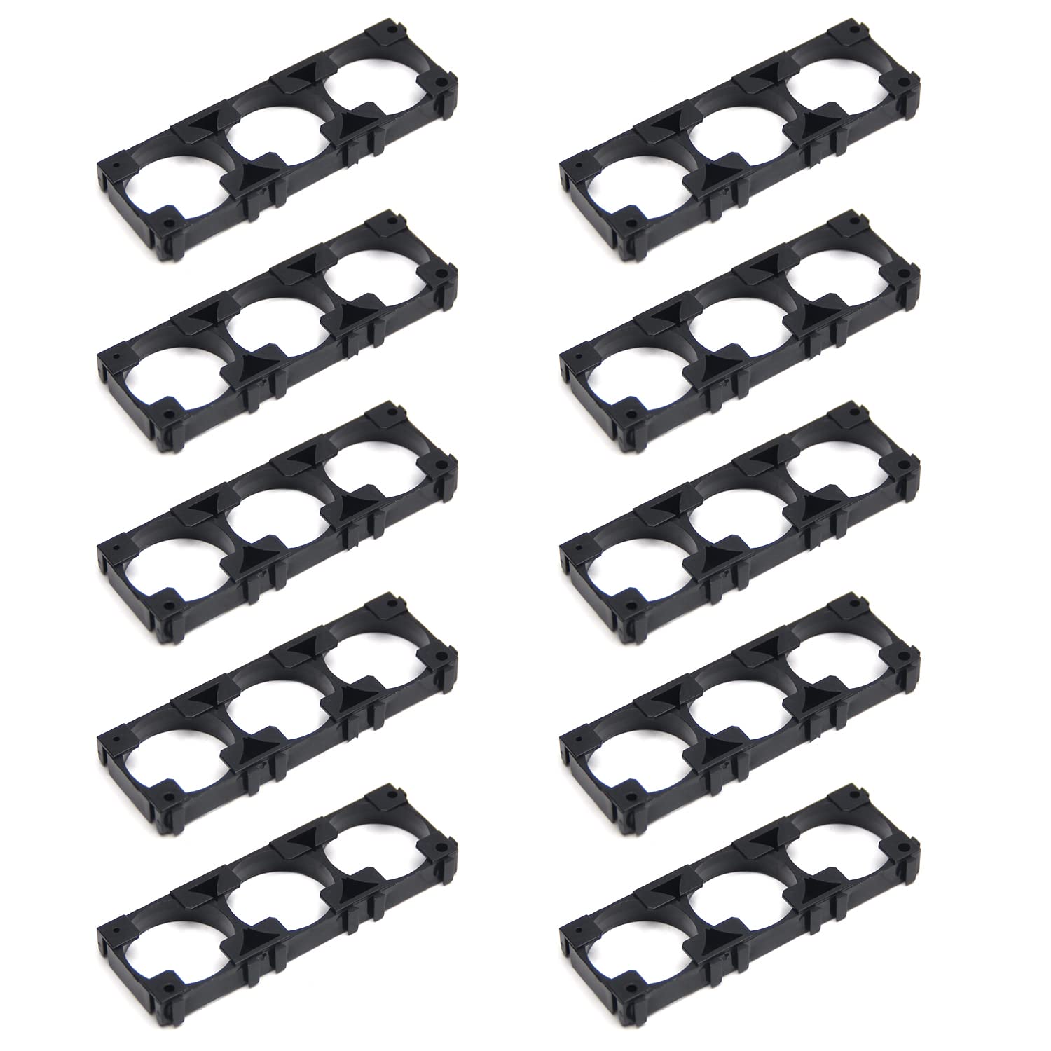 Fielect 20Pcs 26650 Lithium Cell Spacer Battery Triple Holder Bracket Battery Holder Battery Pack Bracket for DIY Fixed Battery