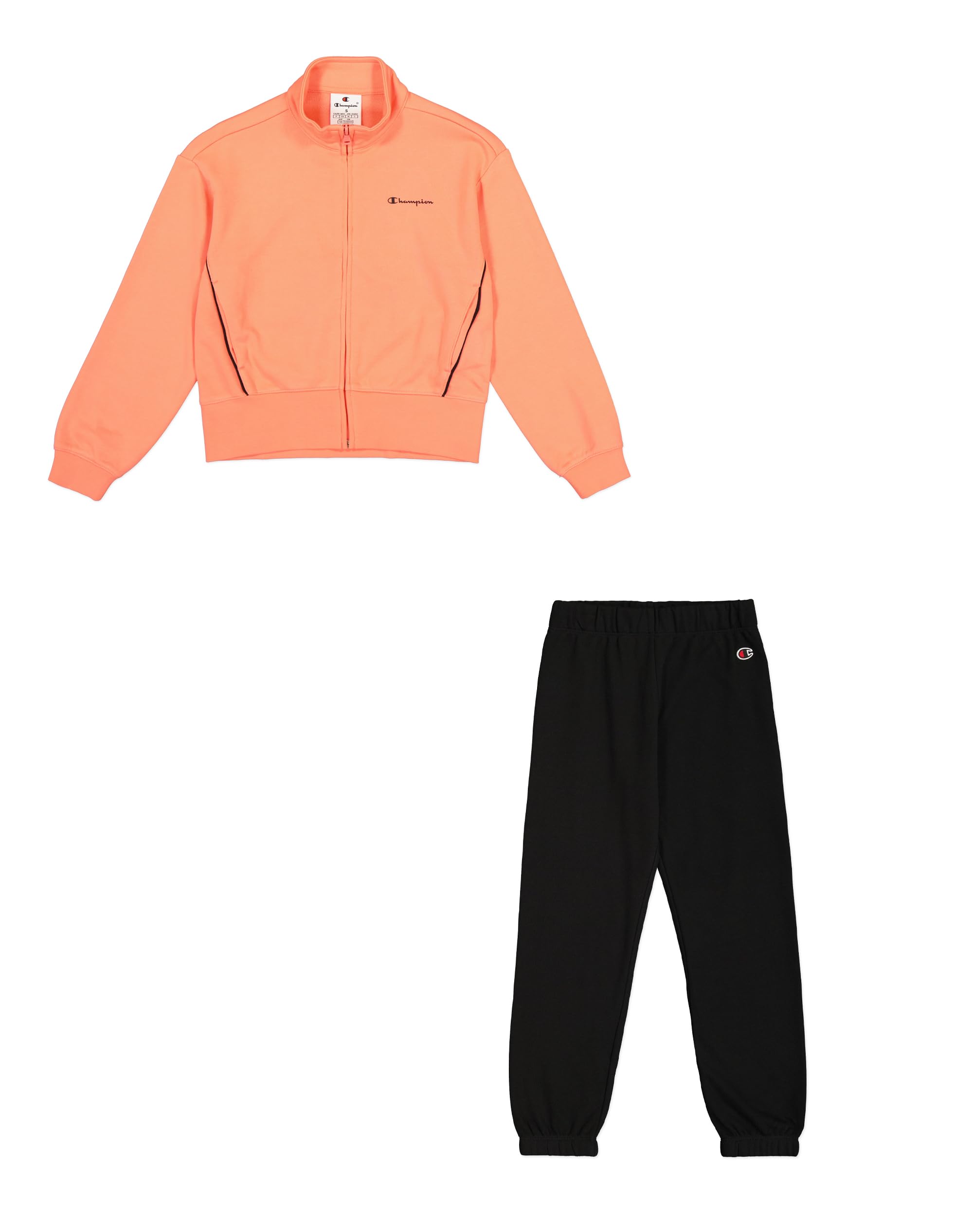 Champion Girl's Legacy Girl - Full Zip Sweatsuit Elastic Cuff, Pink (PS202), XXS