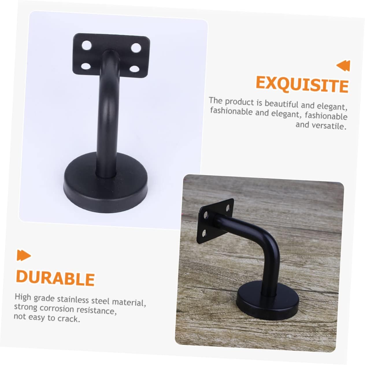 6 Pack Stair Railing Support Brackets Handrail Holder for Stairs Stainless Steel Strong Sturdy