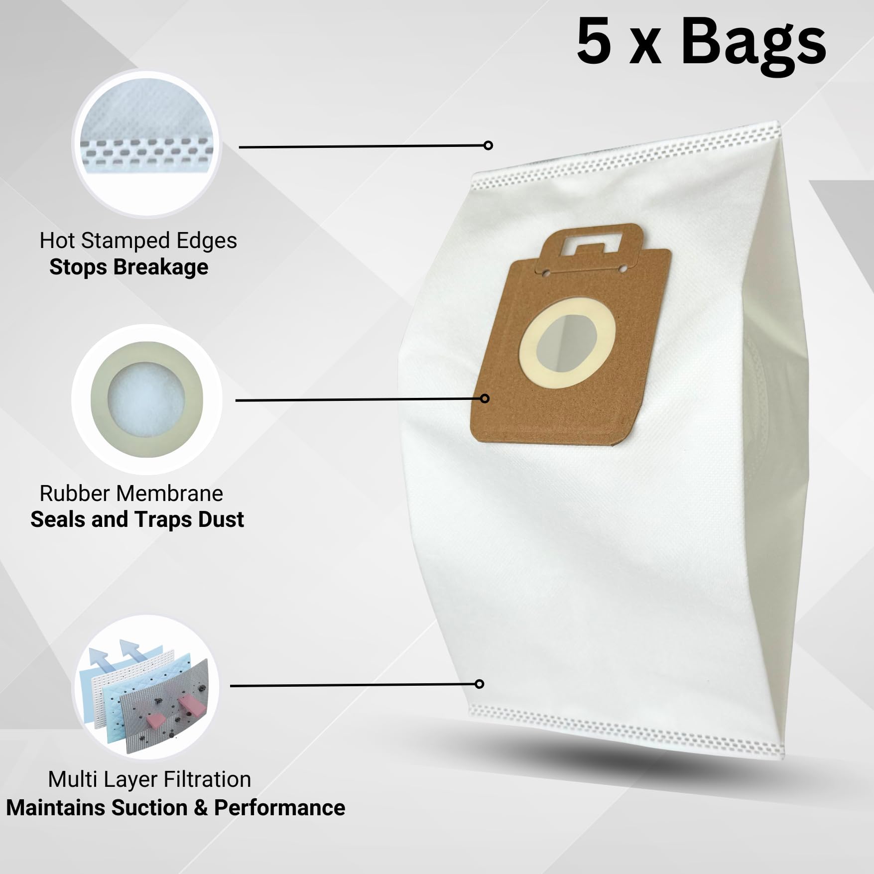 Original Nilfisk Power P10 P20 P40 Allergy PW10 PW20 Vacuum Cleaner Cloth Bags Filter
