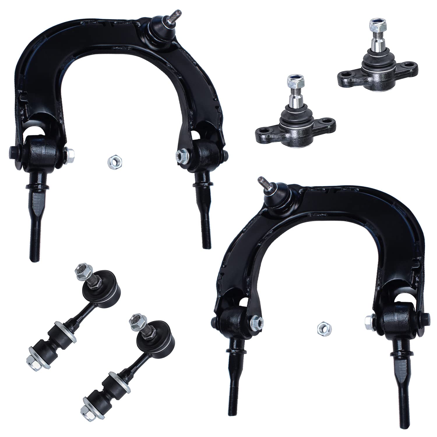 Detroit Axle - 6pc Front Upper Control Arms &amp; Lower Ball Joint Sway Bars