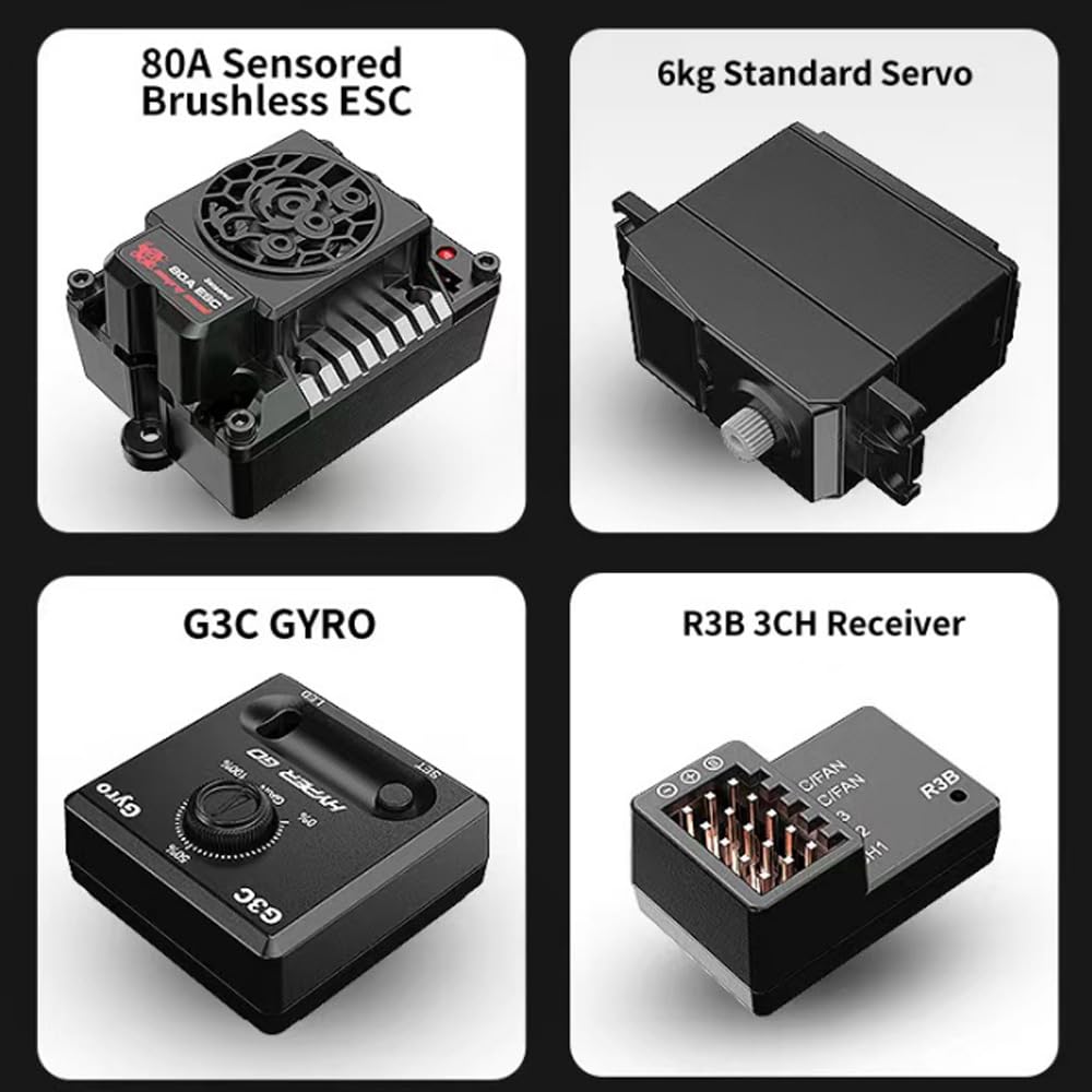 X-Verse MJX 10303 1:10 zdalnie sterowany samochód dla dorosłych, RC Drift Auto z bezszczotkowym silnikiem, 4WD RTR All Terrain Offroad Drift, baterie nie wchodzą w zakres dostawy (sprzedawane