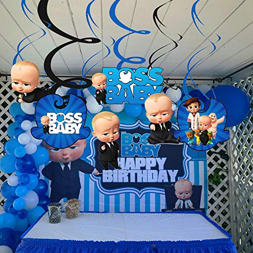 Image of Party Propz Boss Baby Theme Decorations-Set Of 6Pcs- Baby Boss Theme Birthday Decorations | spiral hangers, Multicolour Boss Baby Birthday Decorations