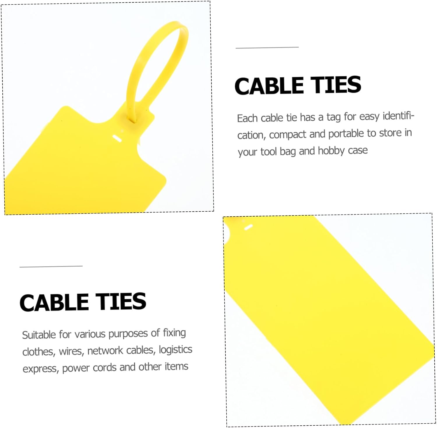 100Pcs Yellow Shipping Tags with String 5.8X100Mm Plastic Labeling Tags for Luggage Cable Packaging Industrial Use