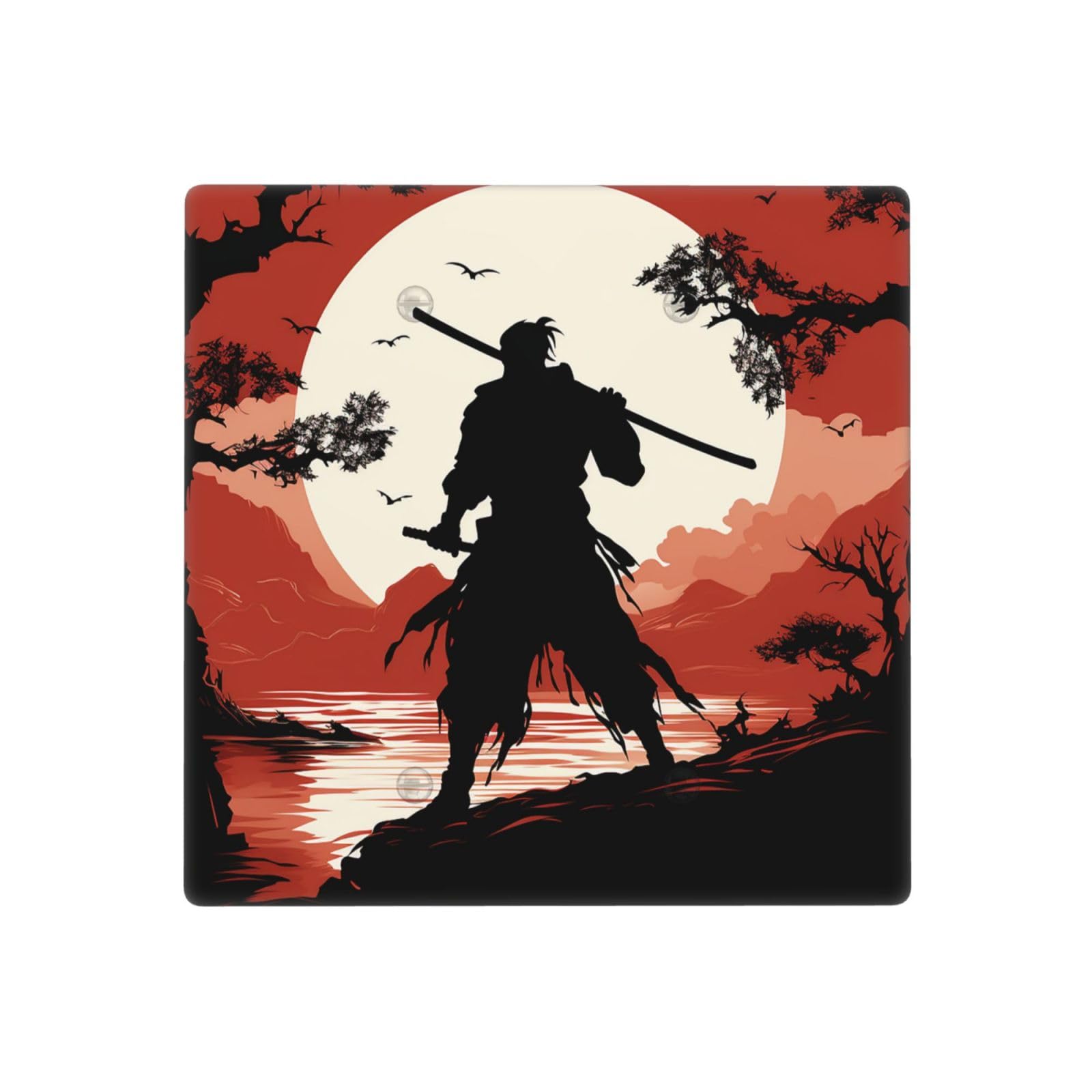 Kloph Style Q Decorator Wall Plate 2 Gang Light Switch Covers Samurai Wallplate Double Toggle Switch Plate Standard Size Electrical Outlet Covers Decorative Wall Switch Plate Cover