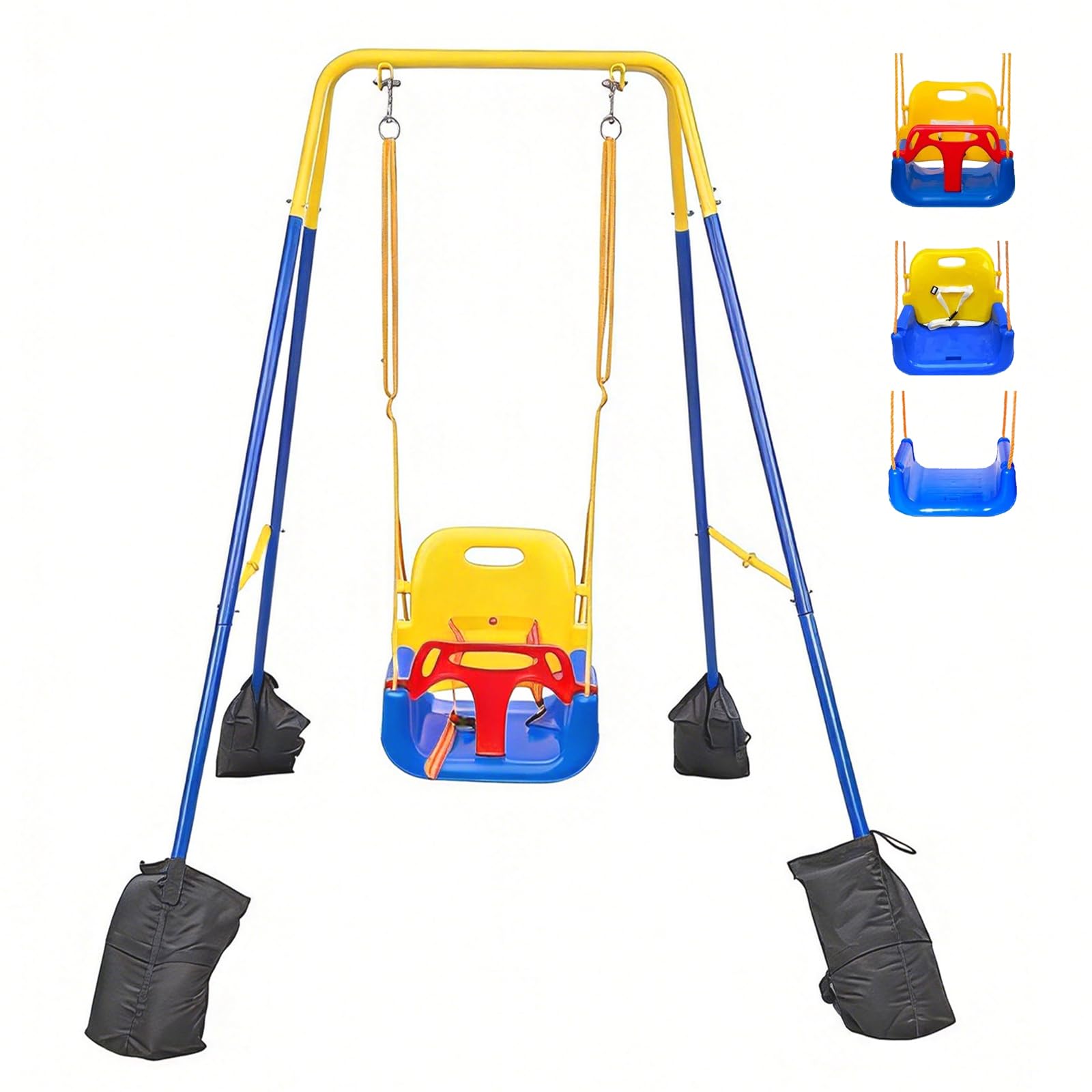 XLWarm Folding Baby Swing Set with4 Sandbags, Toddler Swing for Little Ones