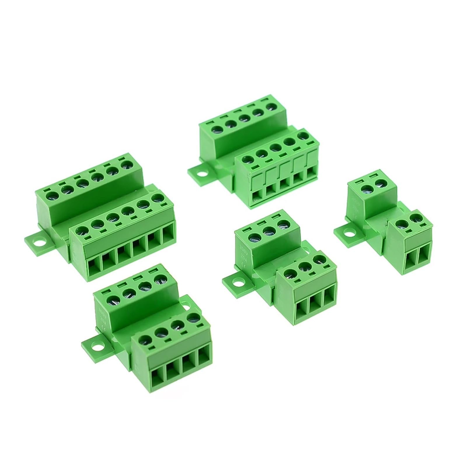 1Set Lötfreier Docking-Anschluss Typ 5.08MM Schraubklemme Typ 2edg grüne Klemmleiste