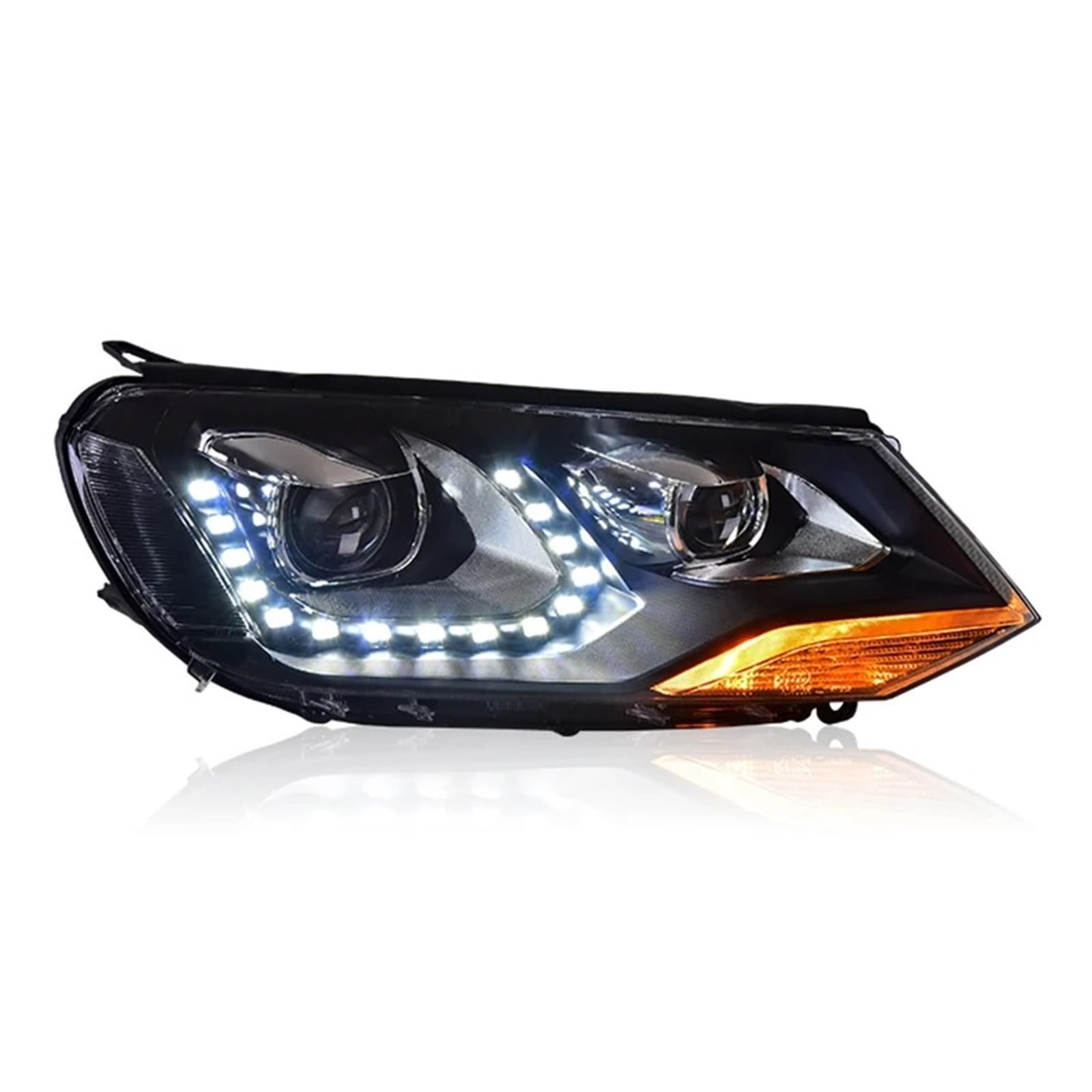 Gruppo Faro per Auto VW Touareg 2011-2015 2 Pezzi Luci Auto Faro Anteriore DRL modificato Lente proiettore Strumento Accessori Auto (anabbaglianti)