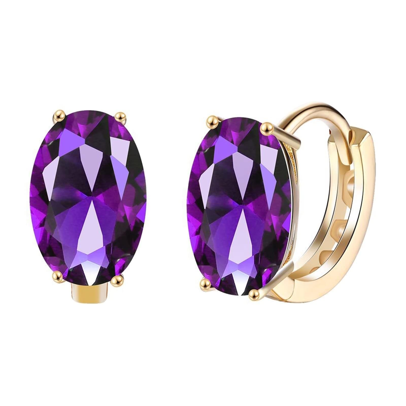 Boucles d'oreilles ovales légères en zircone cubique anti-gêne - 4