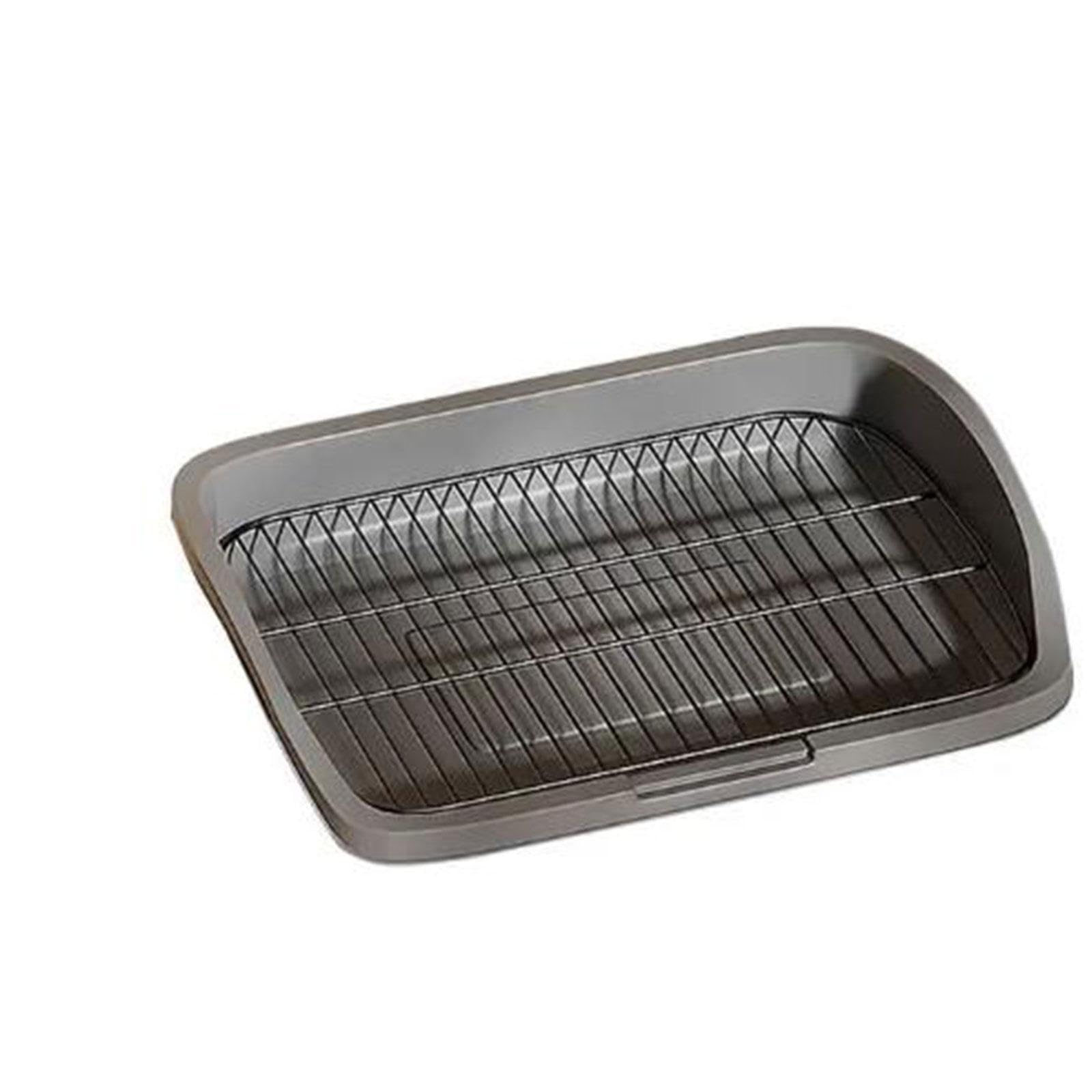Inodoro para Perros Bandeja de Enseñanza Mascotas Higiénica con Rejilla Base Antideslizante Y Estructura de PP Acero Inoxidable Adecuado para Entrenar