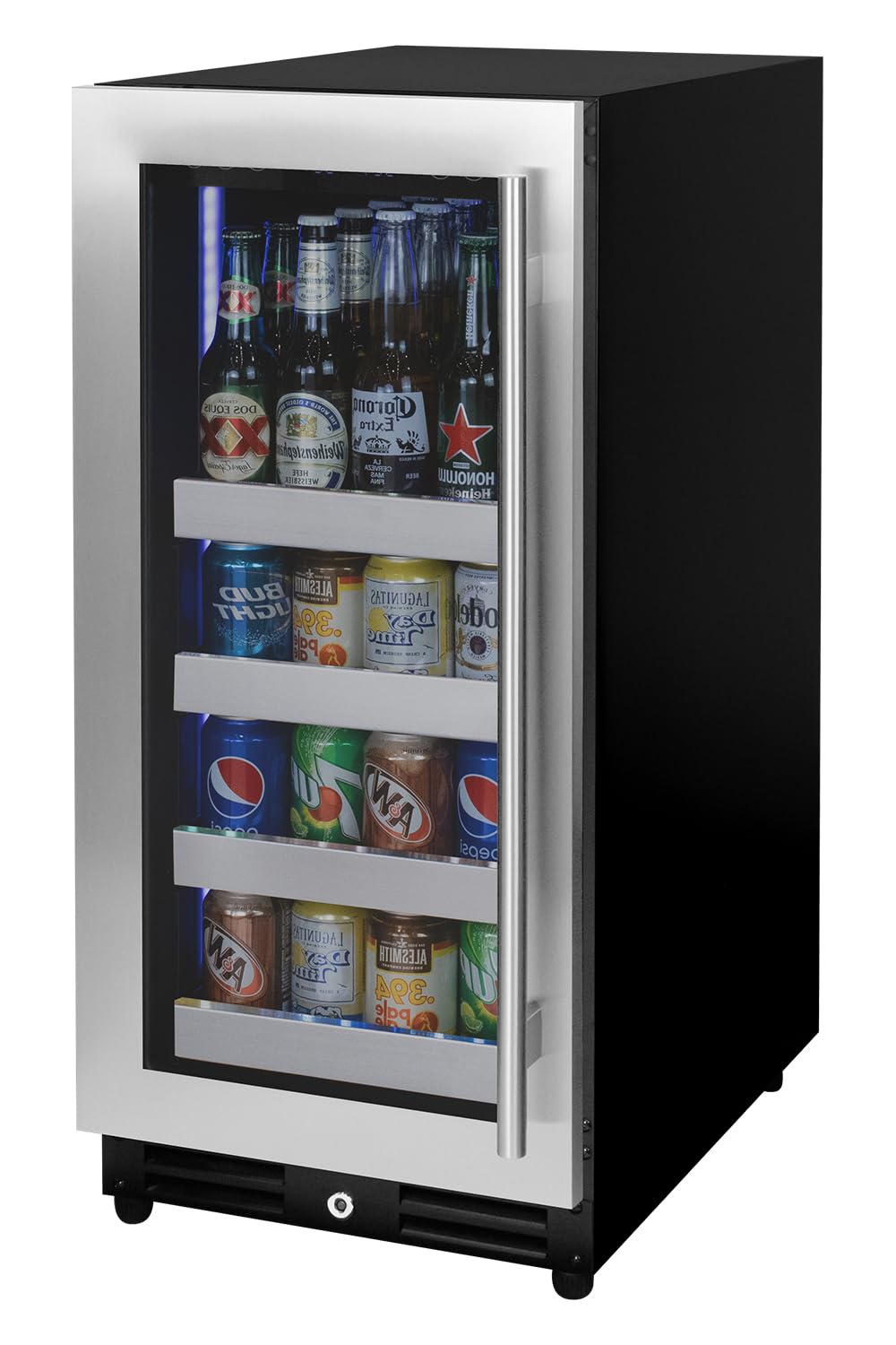 Kegco 15" Wide Reserva Series Stainless Steel Left Hinge Beverage Center